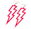 Big bolt cut out earrings - Neon Pink