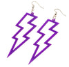 Big bolt cut out earrings - Purple