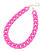 Plain classic pink chunky chain necklace