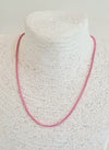 Pale pink enamelled metal necklace