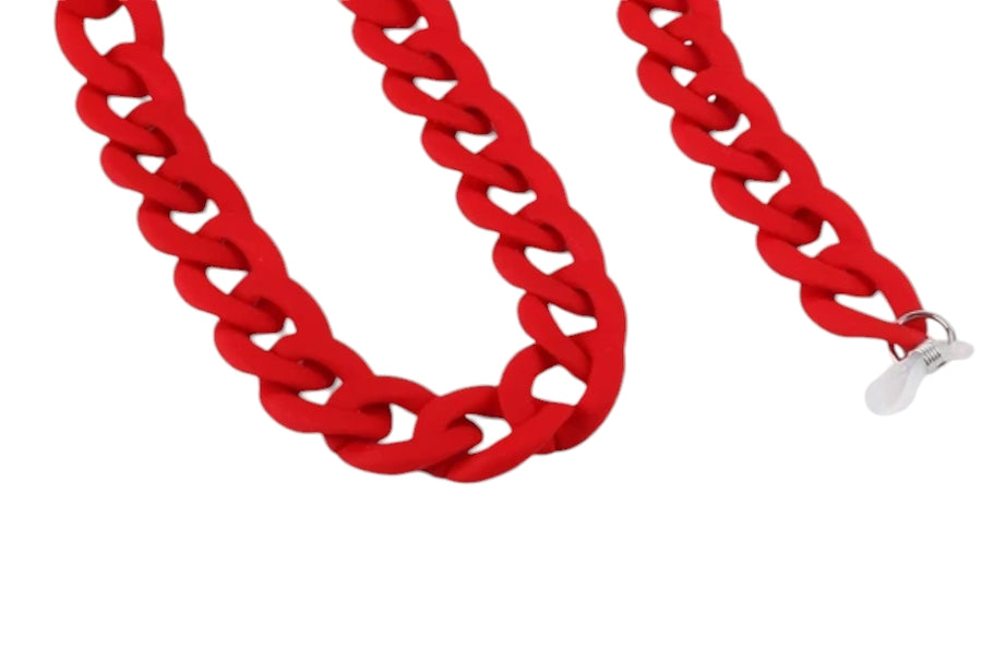 Red matt acrylic chain glasses chain